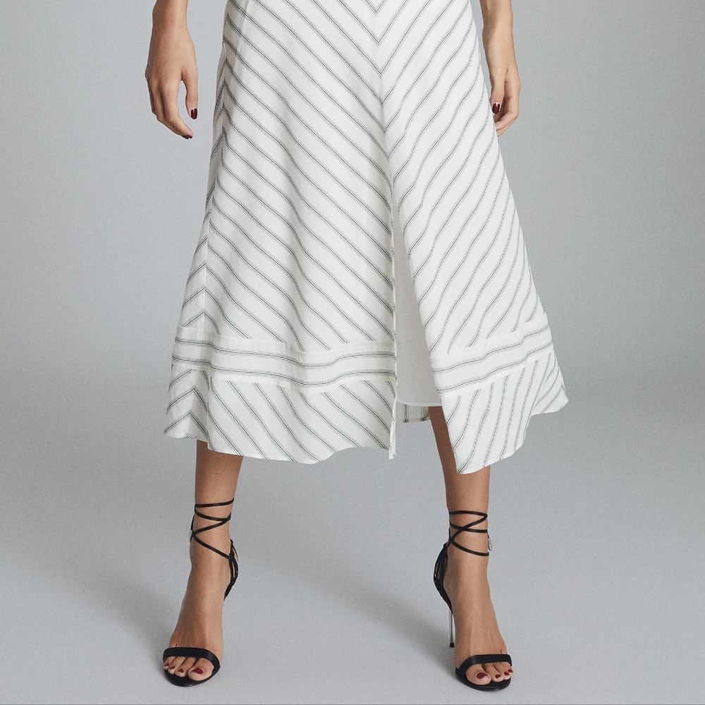 NWT REISS | Bea Striped Midi Dress (no belt) - Picture 4 of 10